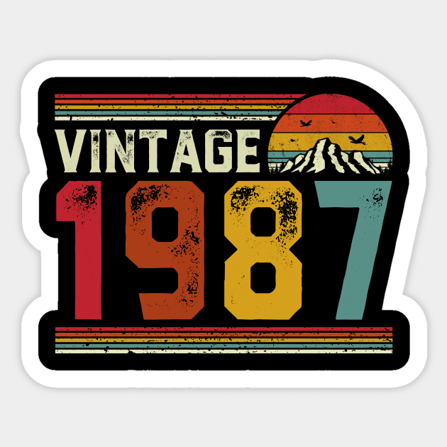 Vintage 1987 Birthday Gift Retro Style Sticker by Foatui